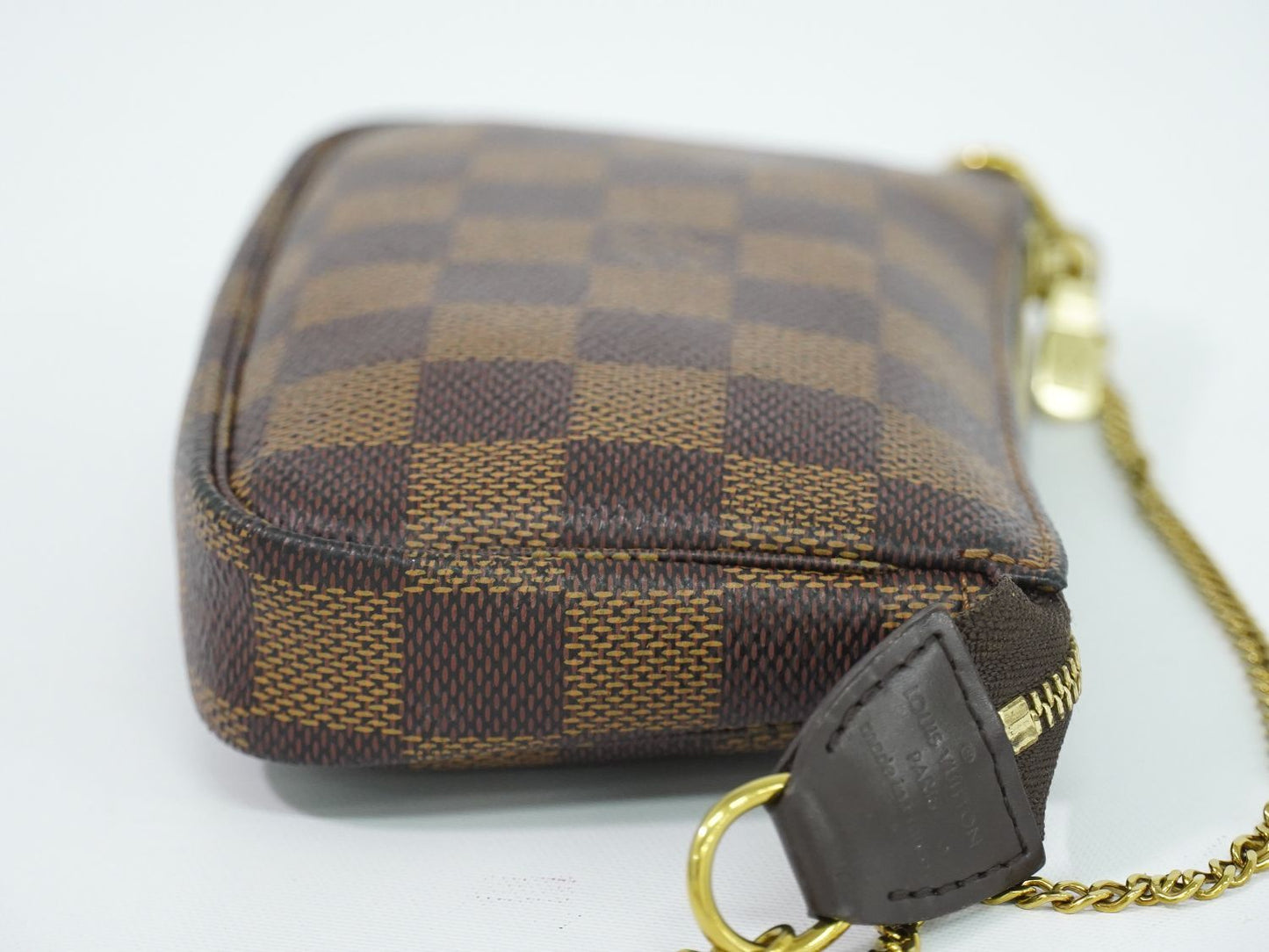 Louis Vuitton LV Mini Pochette Accessoires Damier Ebene Handbag Pouch Brown — view 4