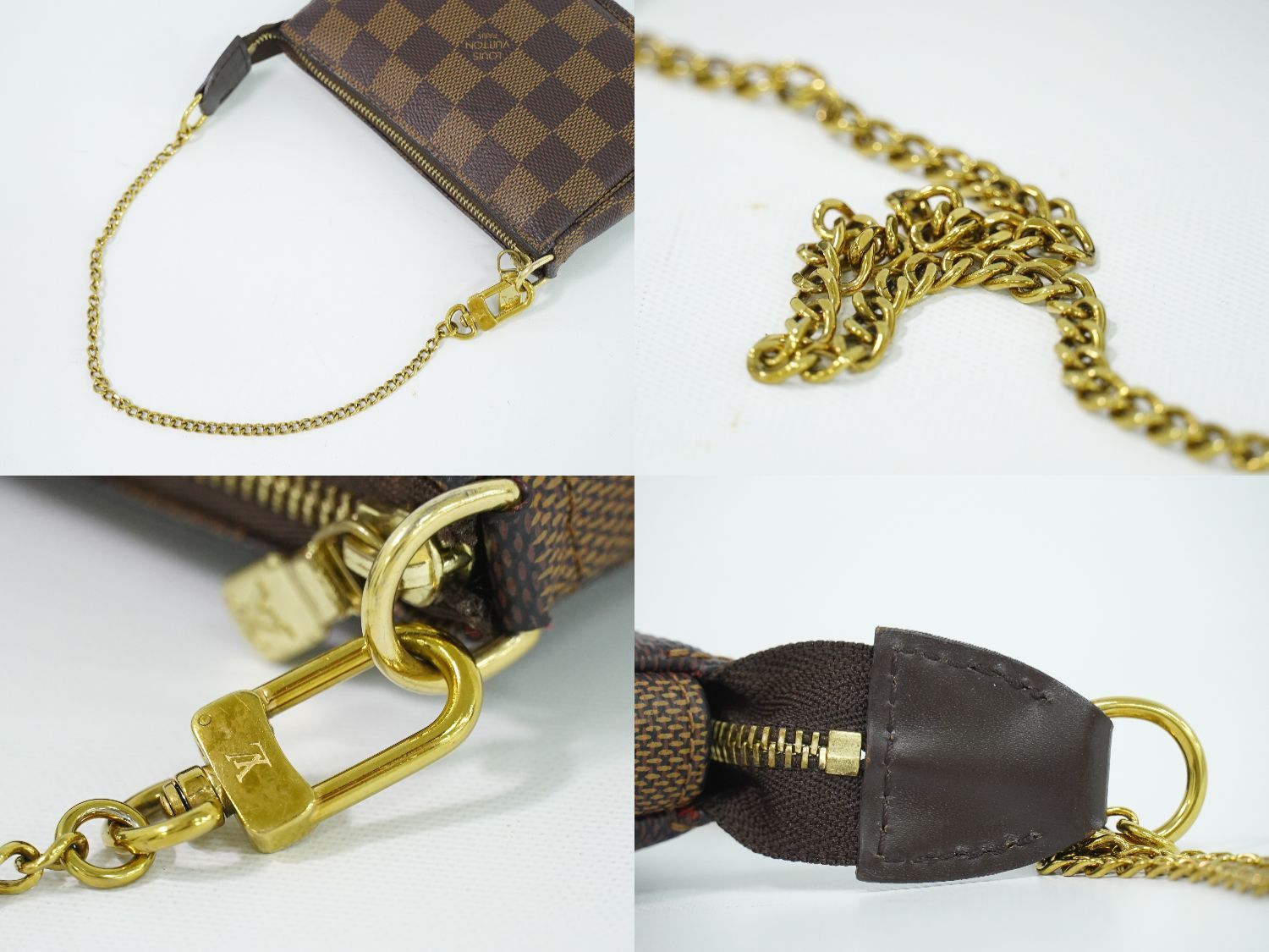 Louis Vuitton LV Mini Pochette Accessoires Damier Ebene Handbag Pouch Brown — view 6