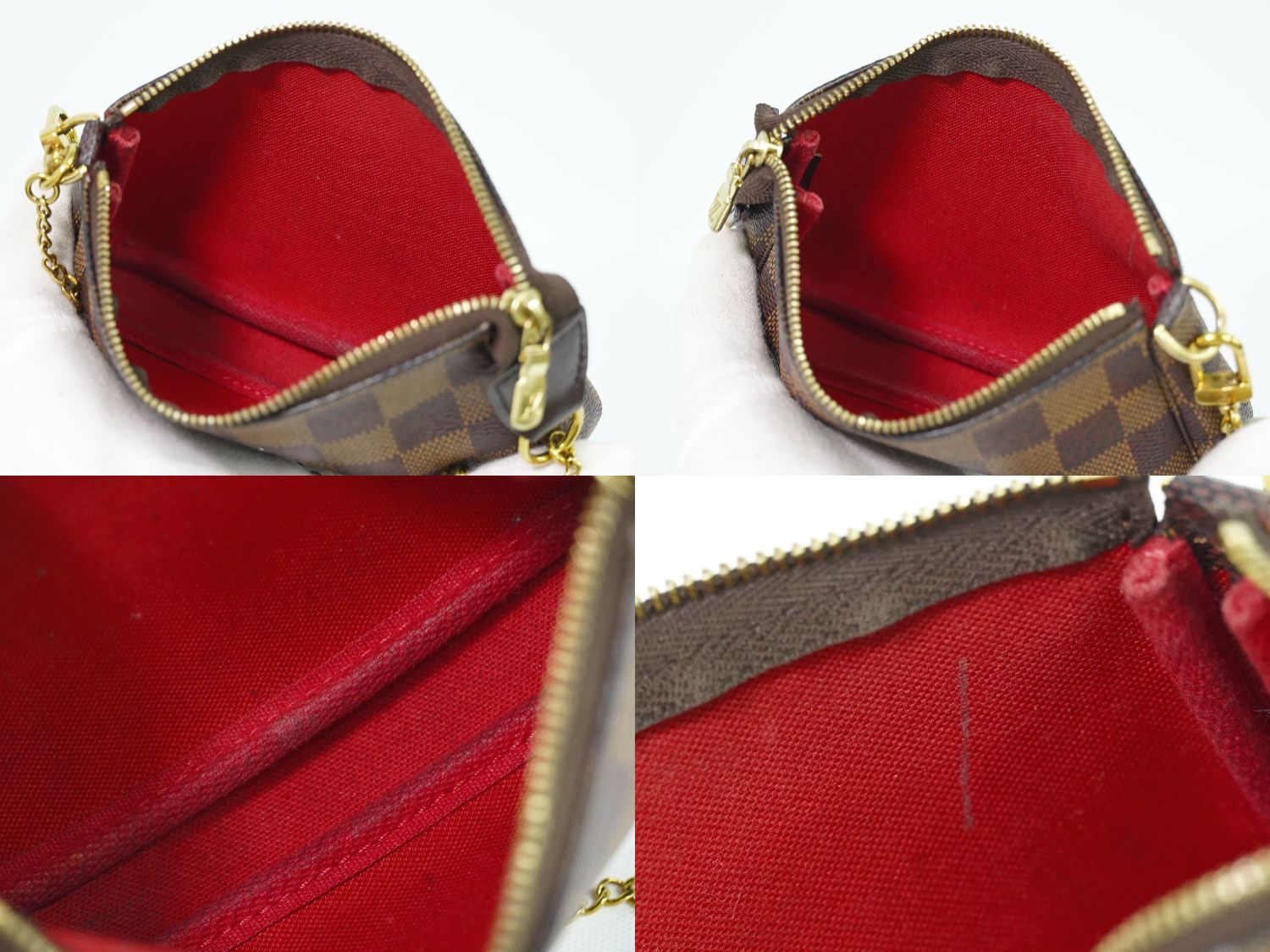 Louis Vuitton LV Mini Pochette Accessoires Damier Ebene Handbag Pouch Brown — view 8