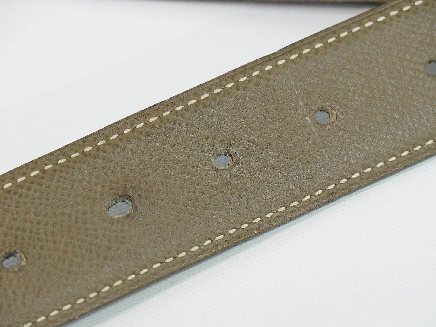 Hermes Constance H Belt 80 Leather Black Greige Gold — view 5