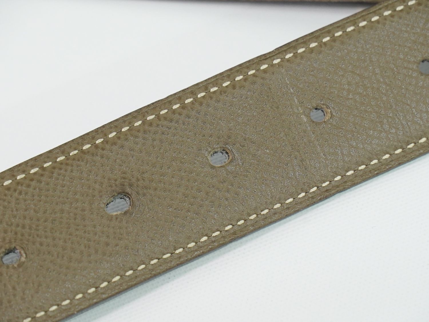 Hermes Constance H Belt 80 Leather Black Greige Gold — view 5