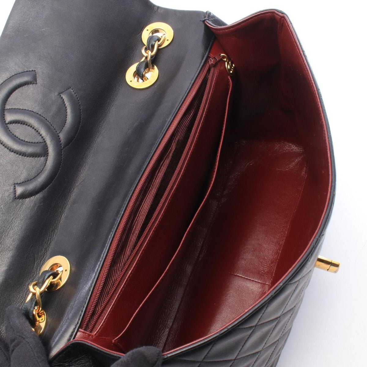 Chanel Shoulder Bag Maxi Quilted 34 Black Lambskin Chain — view 3