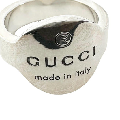 Gucci Trademark Oval Logo Silver Ring — view 4