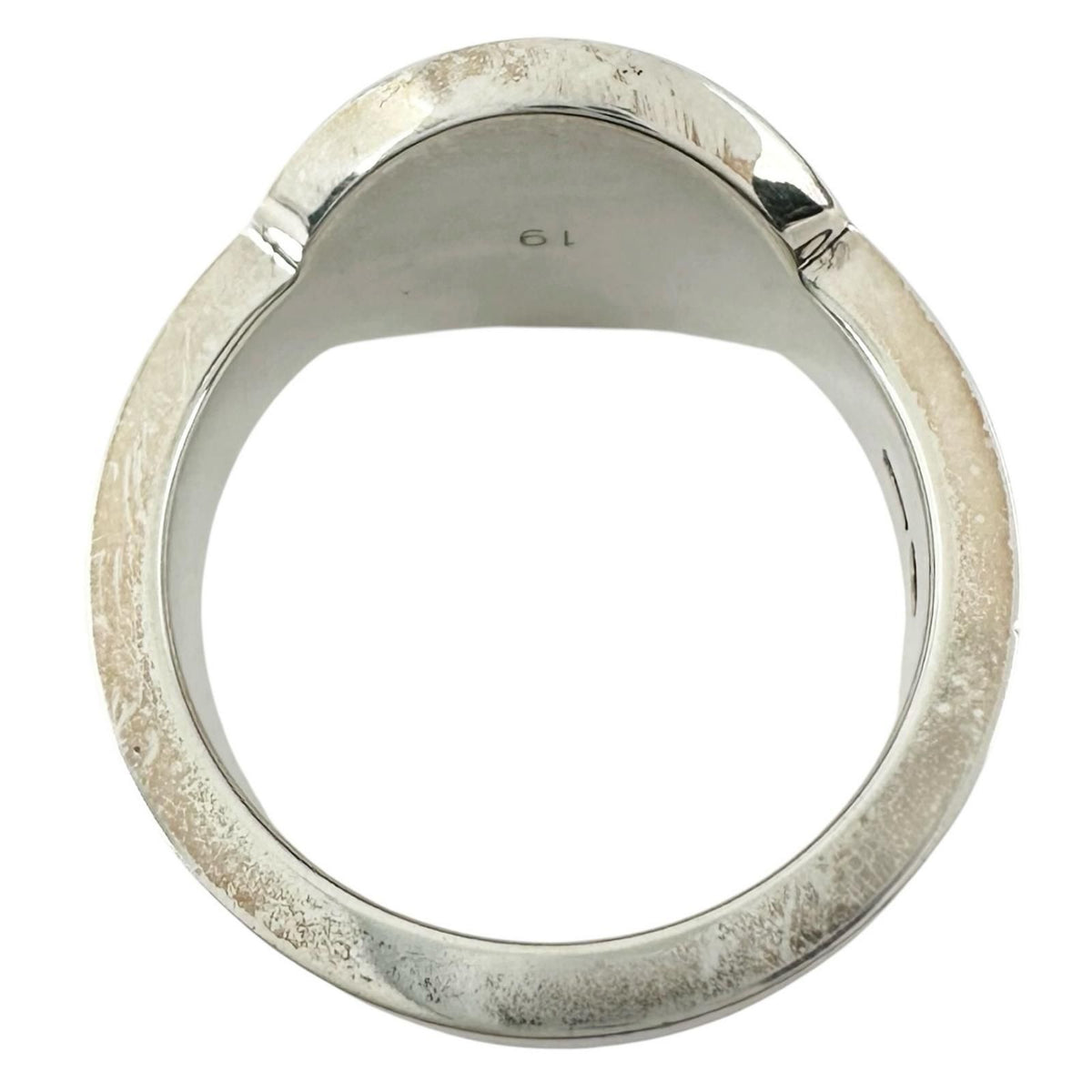 Gucci Trademark Oval Logo Silver Ring — view 2