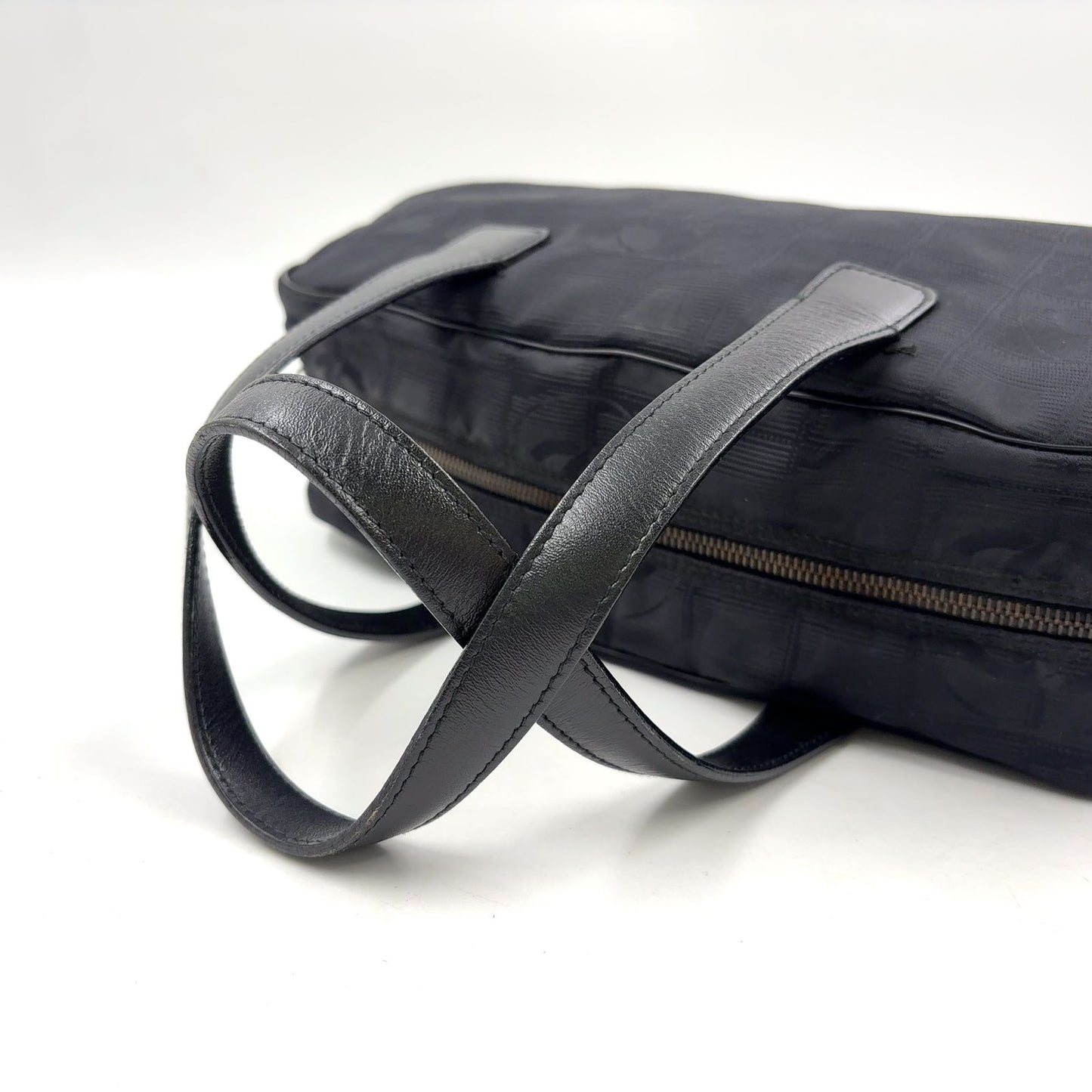 Chanel New Travel Line Leather Nylon Black Handbag — view 5