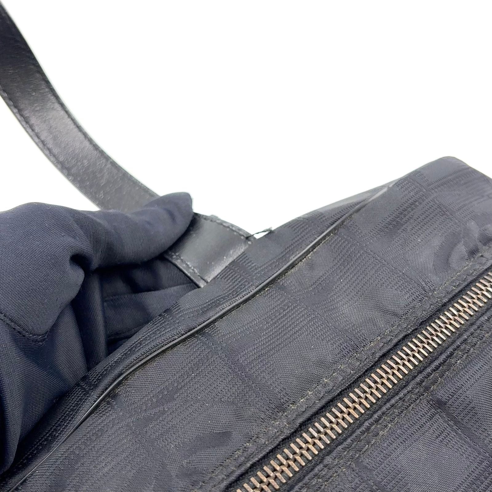 Chanel New Travel Line Leather Nylon Black Handbag — view 7