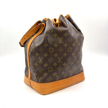 Louis Vuitton Noe Monogram Leather Brown Light Shoulder Bag Gold — view 2