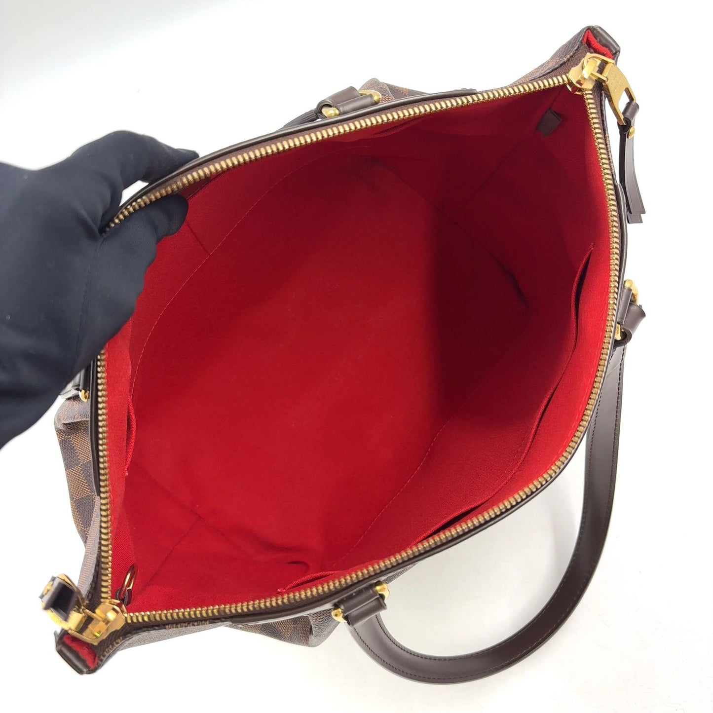 Louis Vuitton Westminster GM Damier Ebene Leather Brown Tote Bag Gold — view 3