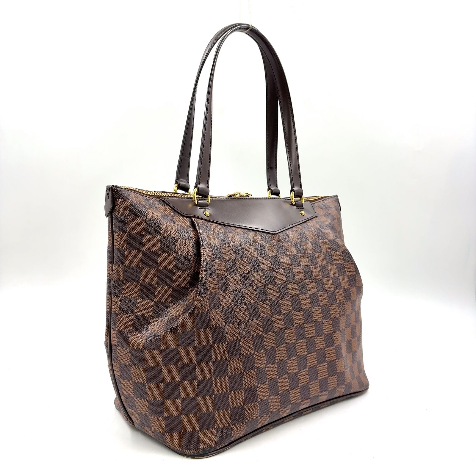 Louis Vuitton Westminster GM Damier Ebene Leather Brown Tote Bag Gold — view 2