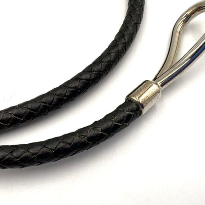 Hermes Jumbo Bracelet Leather Black Bangle Silver — view 7