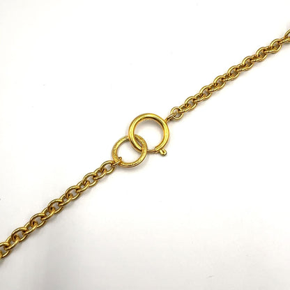 Chanel CC Logo Coin Motif Metal Faux Pearl Gold Necklace — view 6