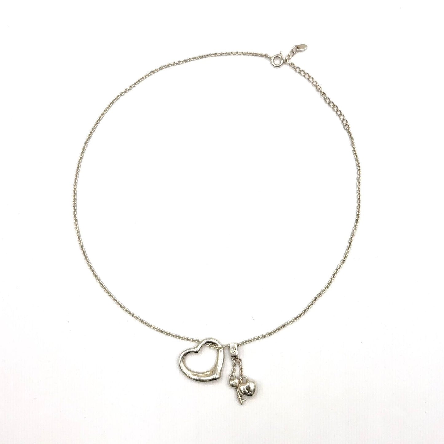 Tiffany & Co Open Heart Key Necklace Silver — view 3