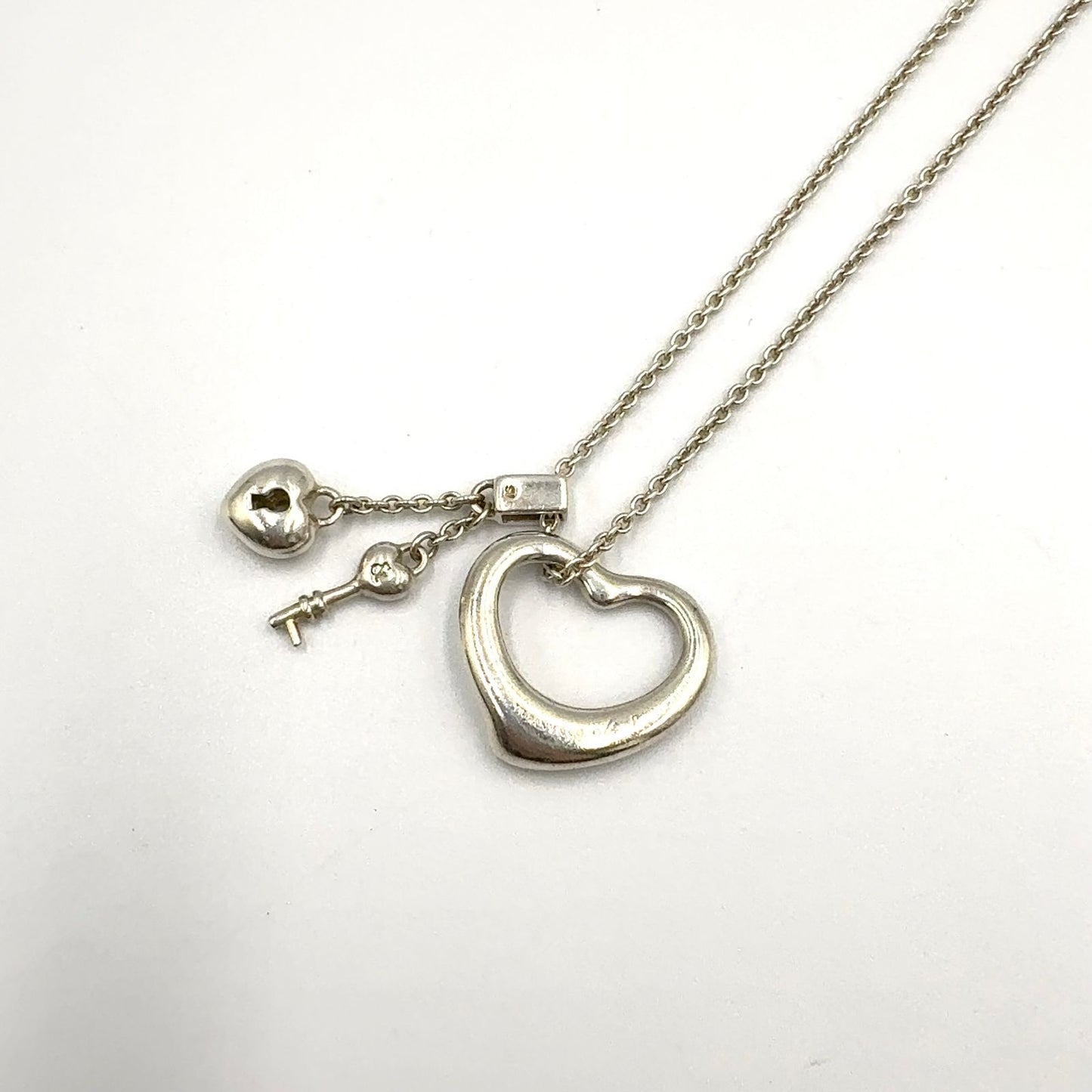 Tiffany & Co Open Heart Key Necklace Silver — view 2