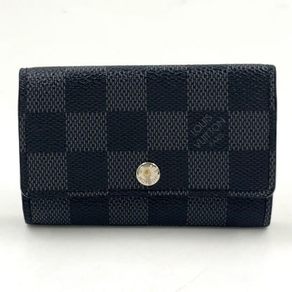Louis Vuitton Multicles 6 Damier Graphite Leather Black Key Case Silver Key