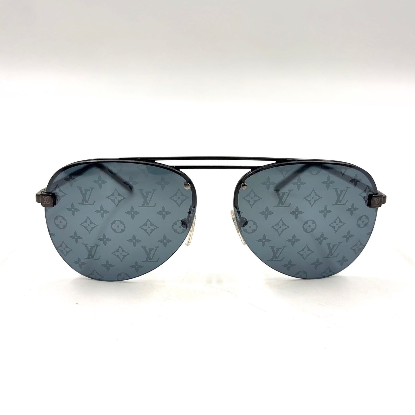 Louis Vuitton Clockwise Acetate Metal Gray Black Sunglasses Eyewear