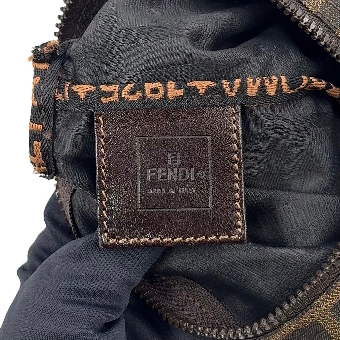 Fendi Zucca Mini Vanity Leather Canvas Brown Pouch Silver — view 4