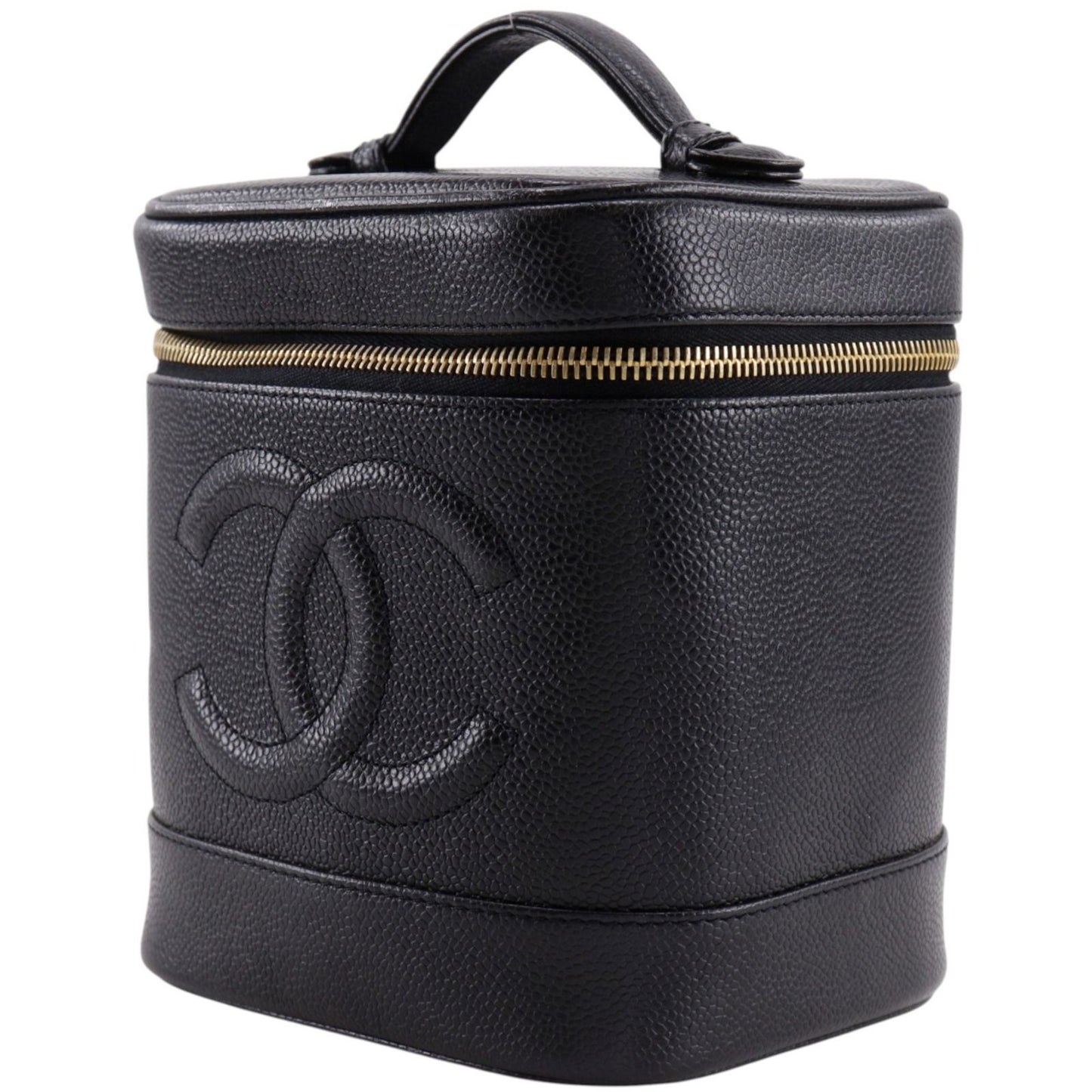 Chanel CC Logo Caviar Leather Black Vanity — view 2