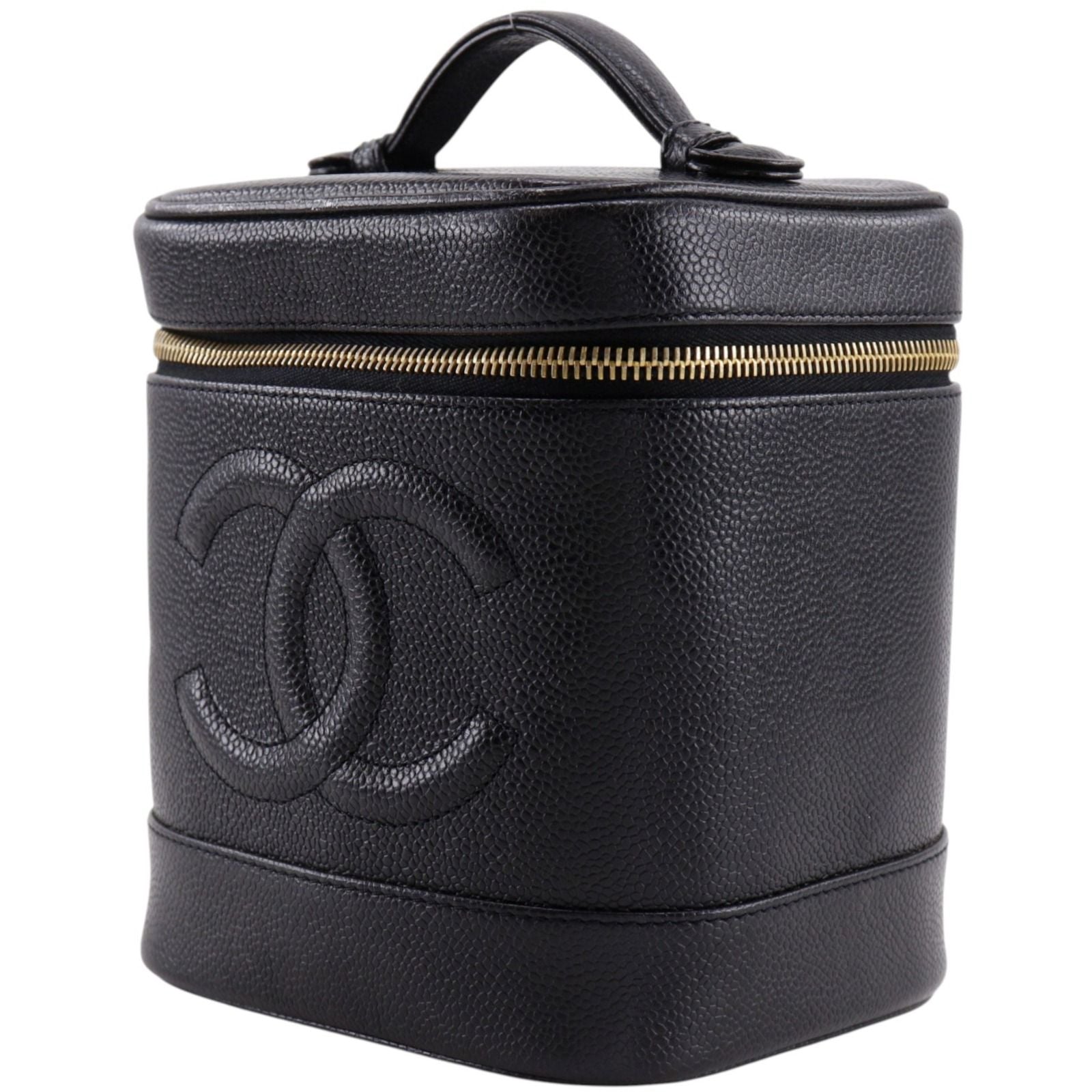 Chanel CC Logo Caviar Leather Black Vanity — view 2