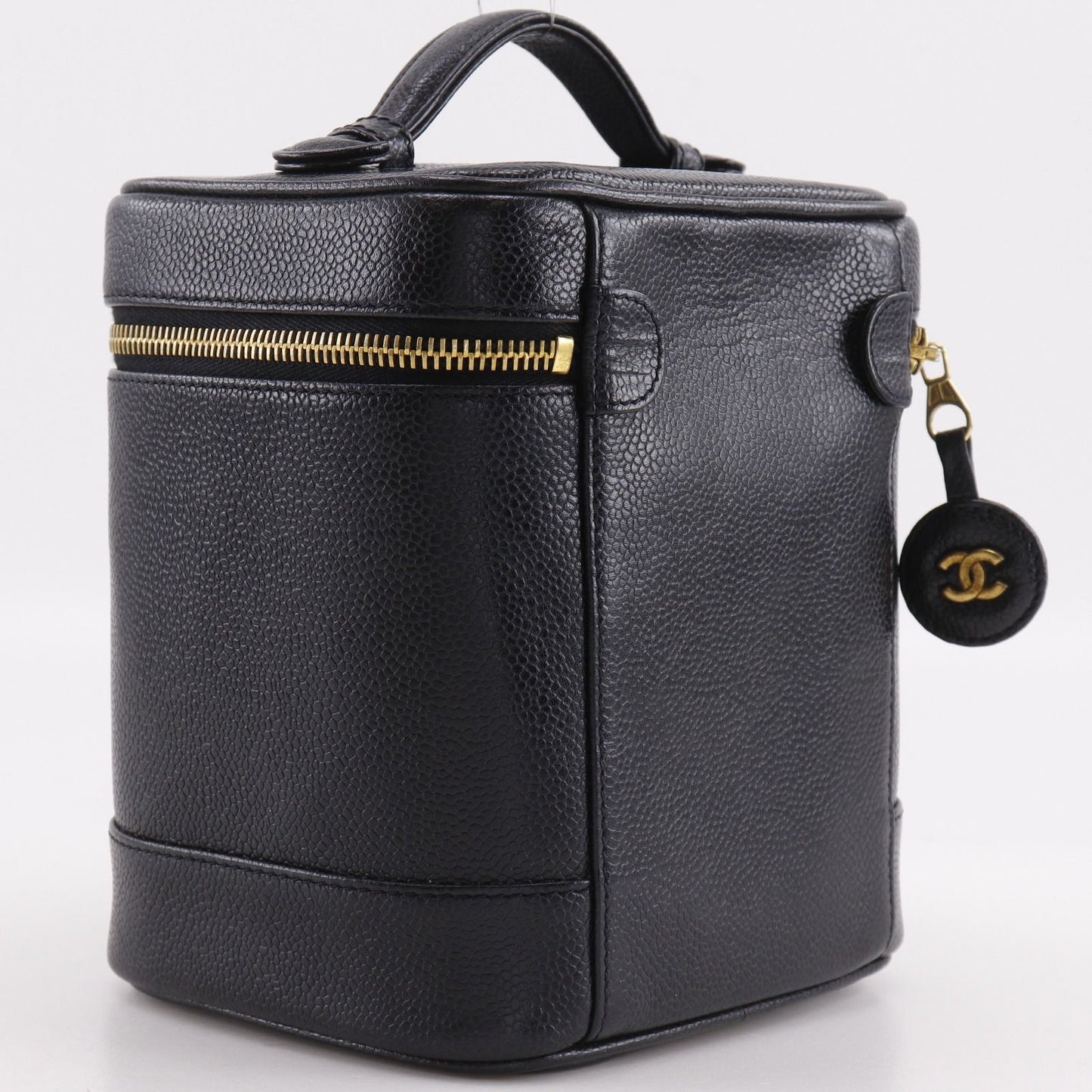 Chanel CC Logo Caviar Leather Black Vanity — view 3