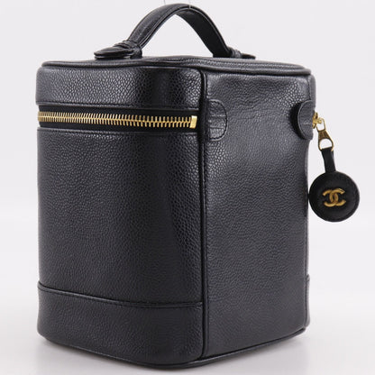 Chanel CC Logo Caviar Leather Black Vanity — view 3