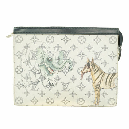 Louis Vuitton Clutch Monogram Savannah Pochette Voyage MM White