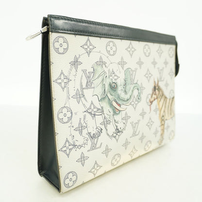 Louis Vuitton Clutch Monogram Savannah Pochette Voyage MM White — view 2