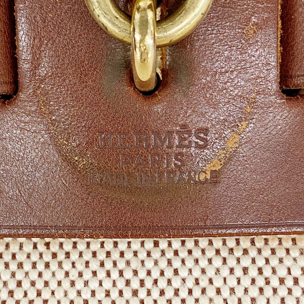 Hermes Handbag Herbag PM Toile H Brown Gold 2-Way Bag — view 5