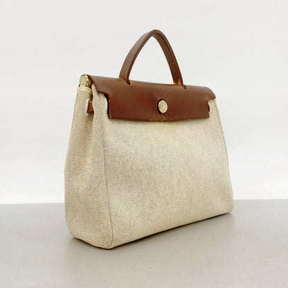 Hermes Handbag Herbag PM Toile H Brown Gold 2-Way Bag — view 2