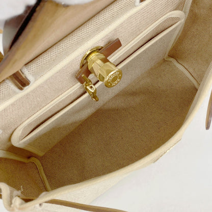 Hermes Handbag Herbag PM Toile H Brown Gold 2-Way Bag — view 4
