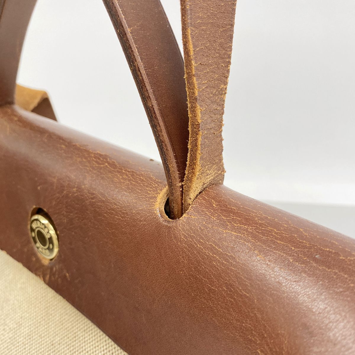 Hermes Handbag Herbag PM Toile H Brown Gold 2-Way Bag — view 6