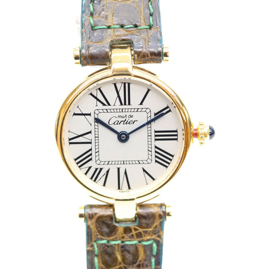 Cartier 925 Must Vendome SM Vermeil Silver Opaline Dial Watch