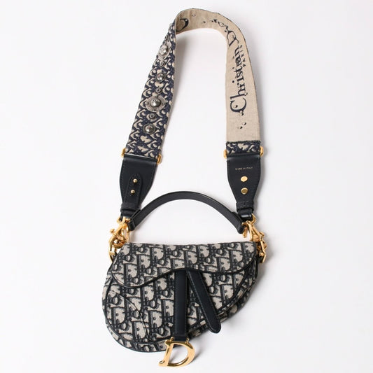 Dior Saddle Mini Bag M ZQ Oblique Navy