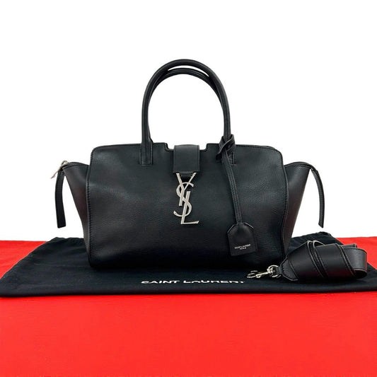 Saint Laurent with Lock Paris Baby Downtown Cabas Leather 2-Way Shoulder Bag