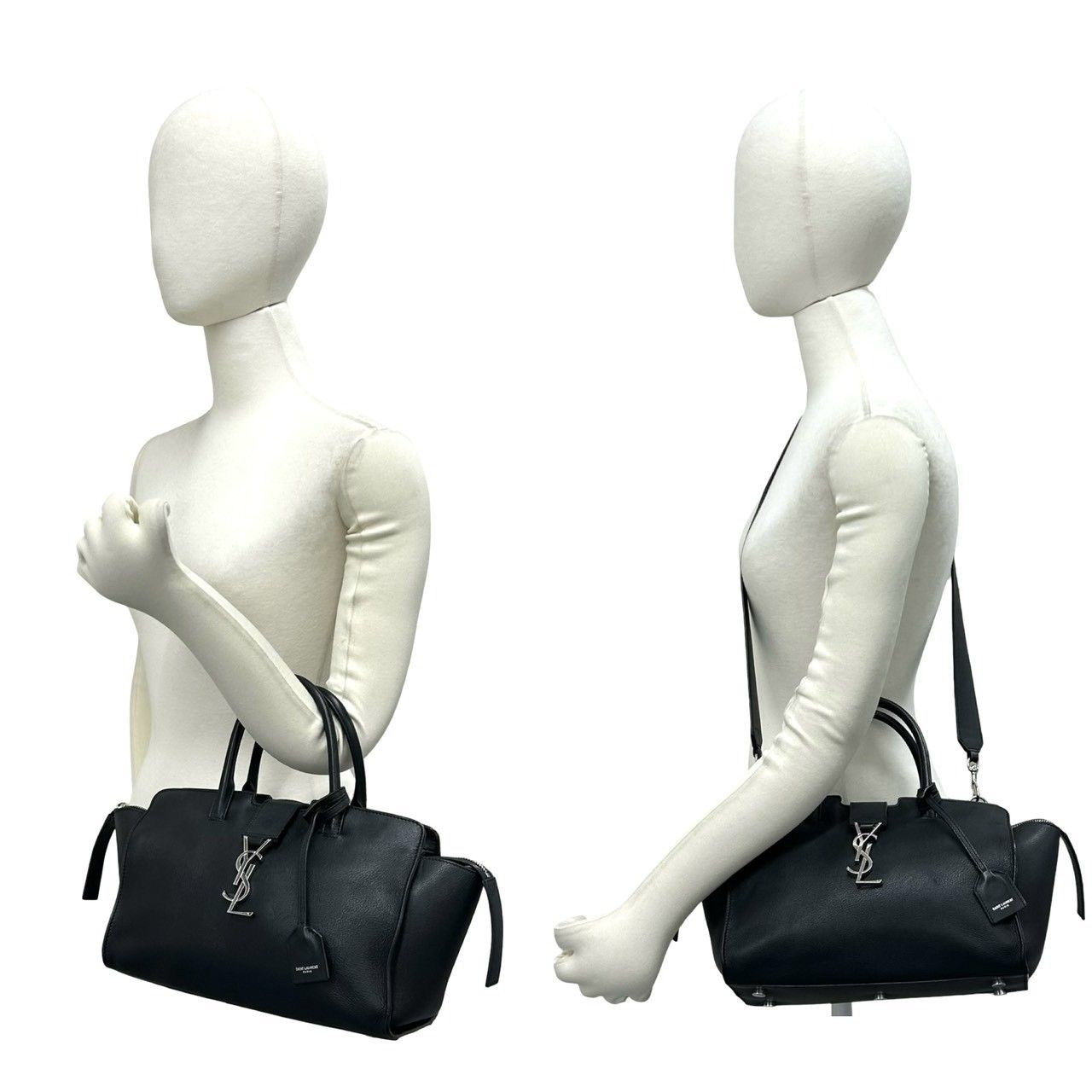 Saint Laurent with Lock Paris Baby Downtown Cabas Leather 2-Way Shoulder Bag — view 2