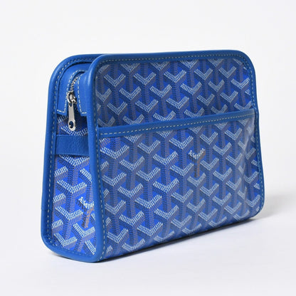 Goyard Jouvence PM Pouch Clutch Leather Blue — view 3