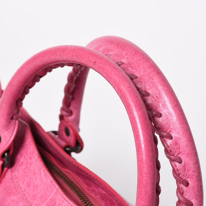 Balenciaga the First Shoulder Bag Lambskin Pink Metal Black 2-Way — view 5