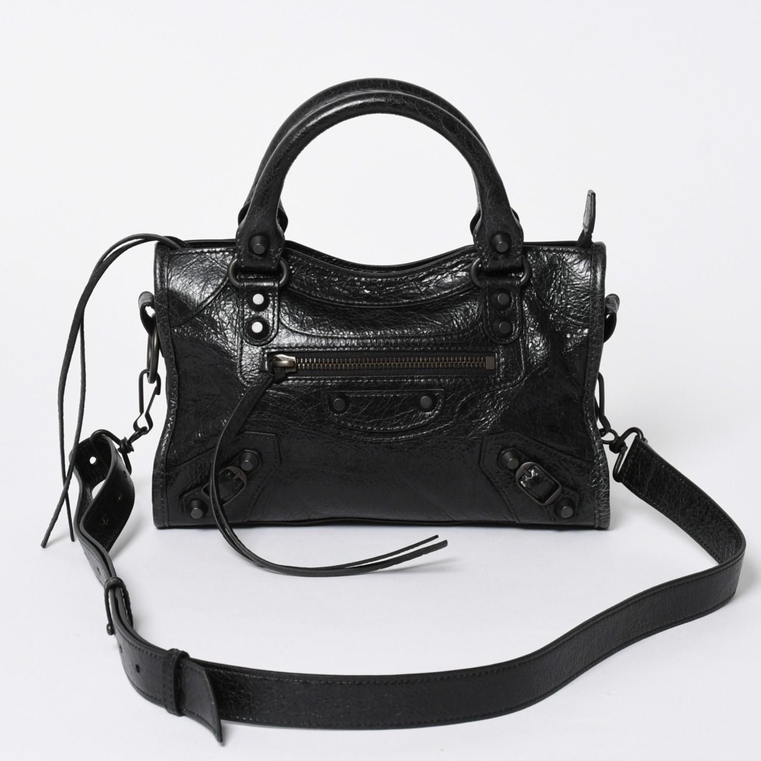 Balenciaga le City Mini Andbag Shoulder Bag 2-Way Lambskin Black