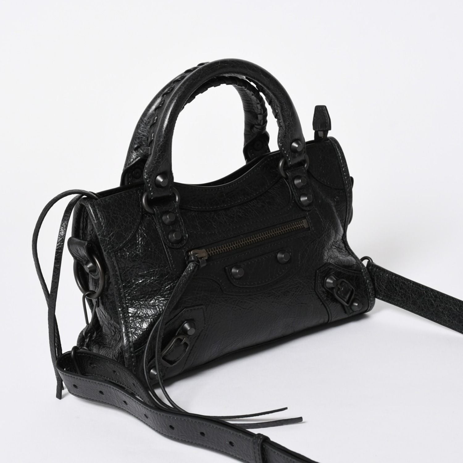 Balenciaga le City Mini Andbag Shoulder Bag 2-Way Lambskin Black — view 3