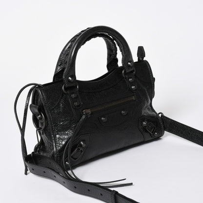 Balenciaga le City Mini Andbag Shoulder Bag 2-Way Lambskin Black — view 3