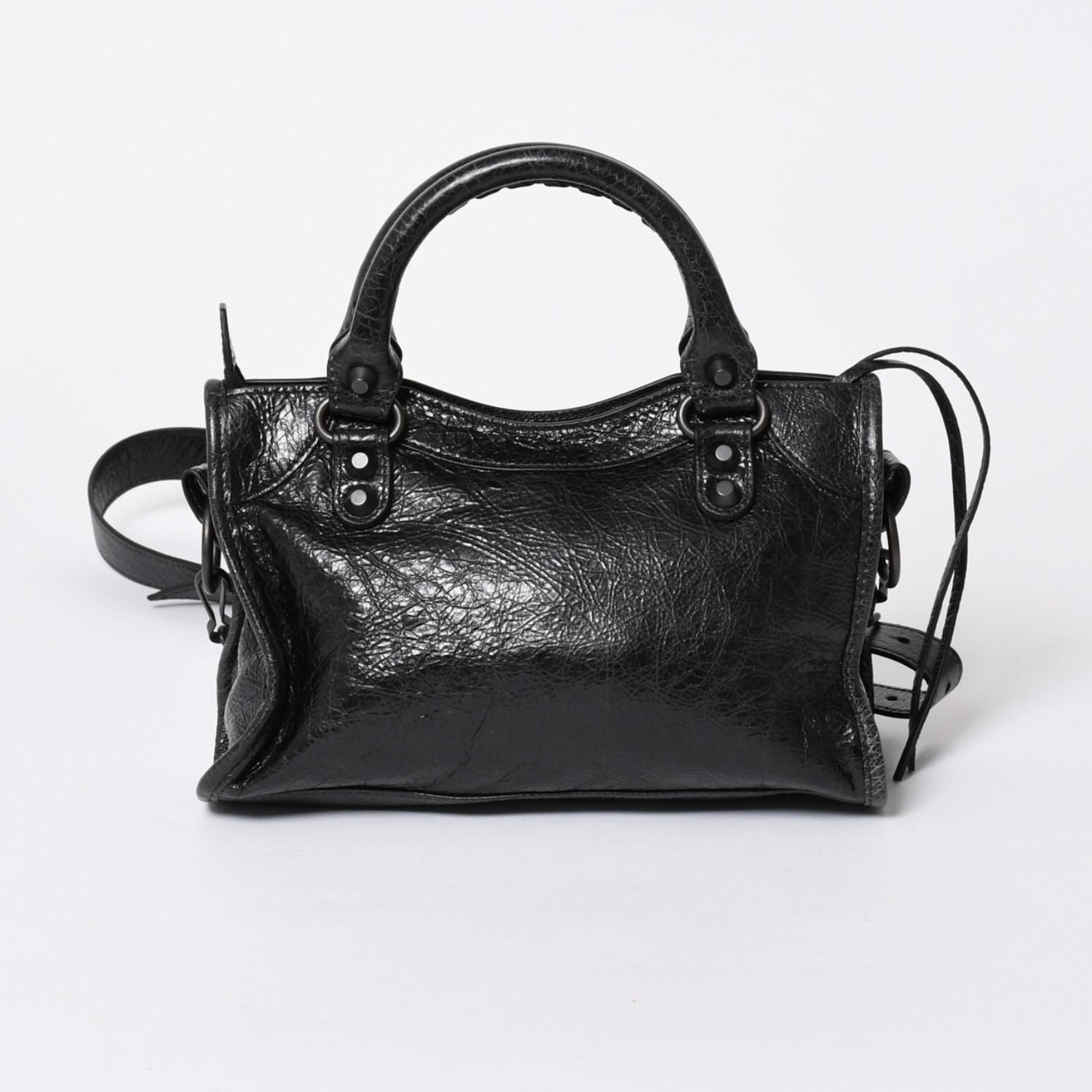 Balenciaga le City Mini Andbag Shoulder Bag 2-Way Lambskin Black — view 2
