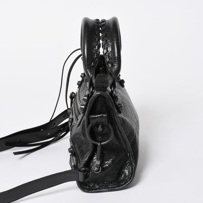 Balenciaga le City Mini Andbag Shoulder Bag 2-Way Lambskin Black — view 4