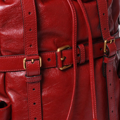 Gucci Backpack Rebel Tiger Cat Head GG Marmont Red Leather — view 7