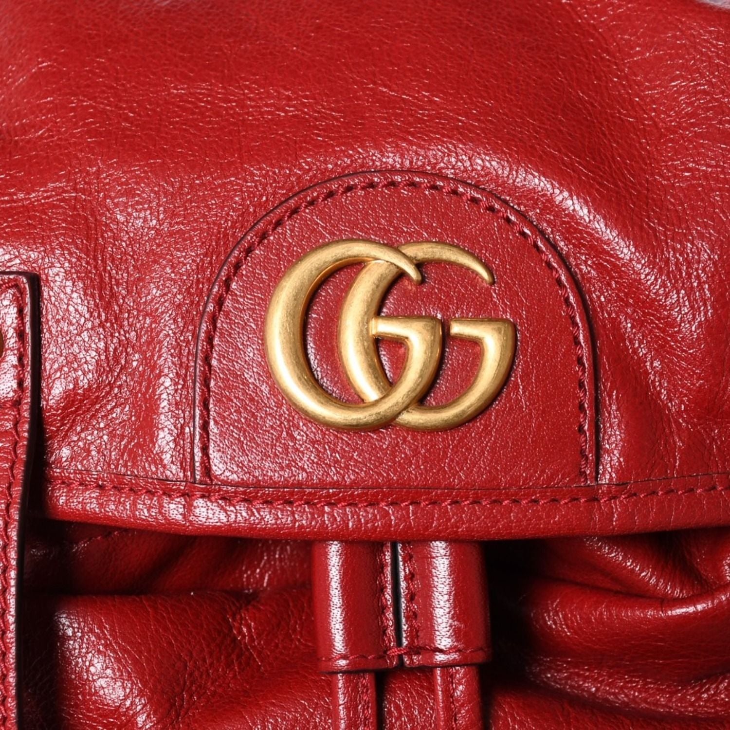 Gucci Backpack Rebel Tiger Cat Head GG Marmont Red Leather — view 5