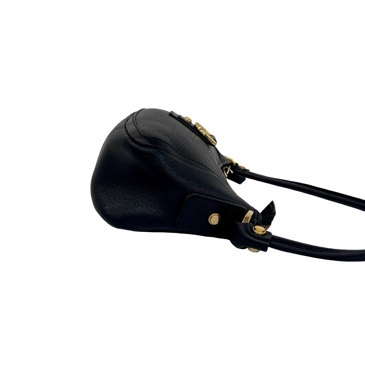 Gucci Abbey Log Leather Mini Shoulder Bag Pouch Black — view 6