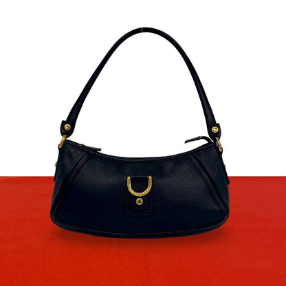 Gucci Abbey Log Leather Mini Shoulder Bag Pouch Black