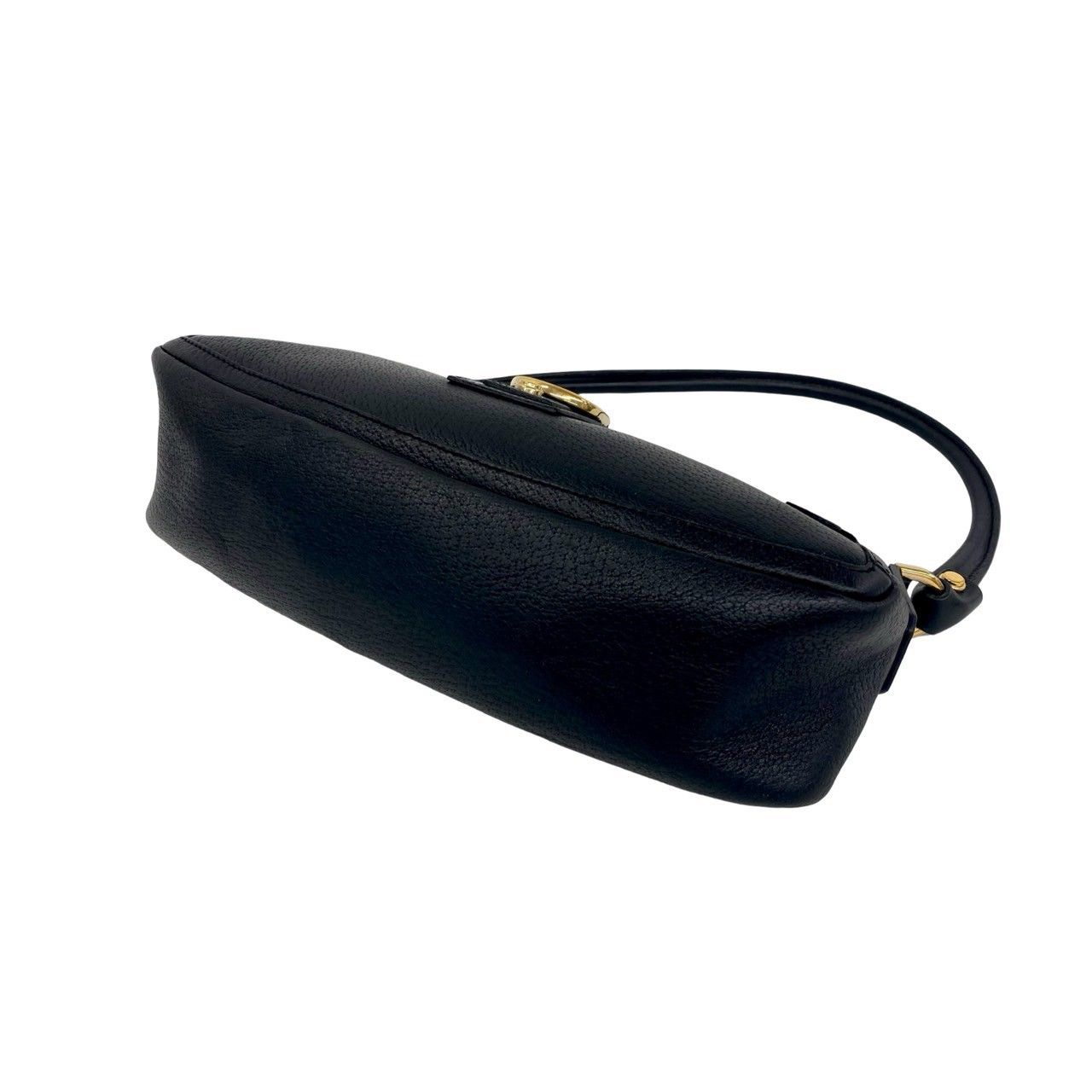 Gucci Abbey Log Leather Mini Shoulder Bag Pouch Black — view 8