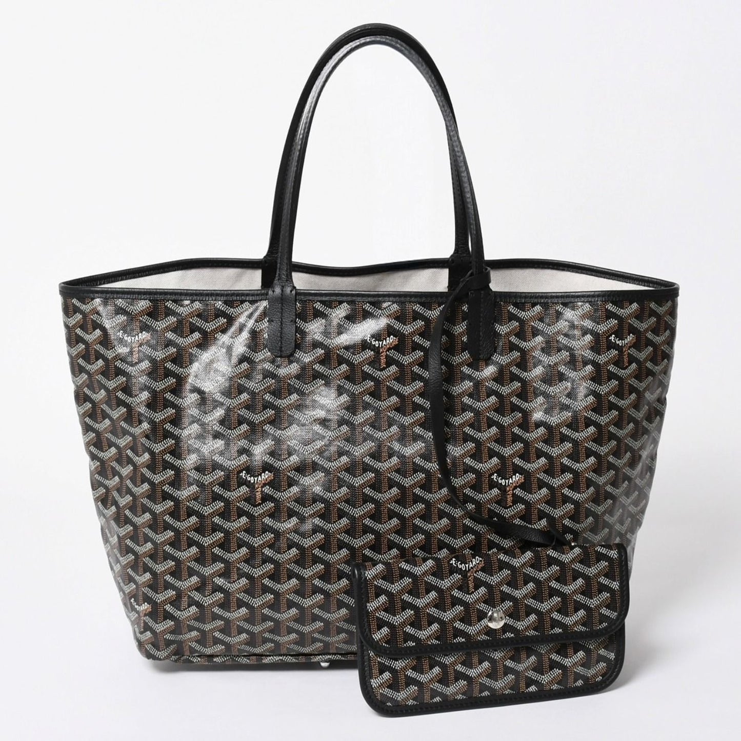 Goyard Saint Louis PM Tote Bag Black Leather