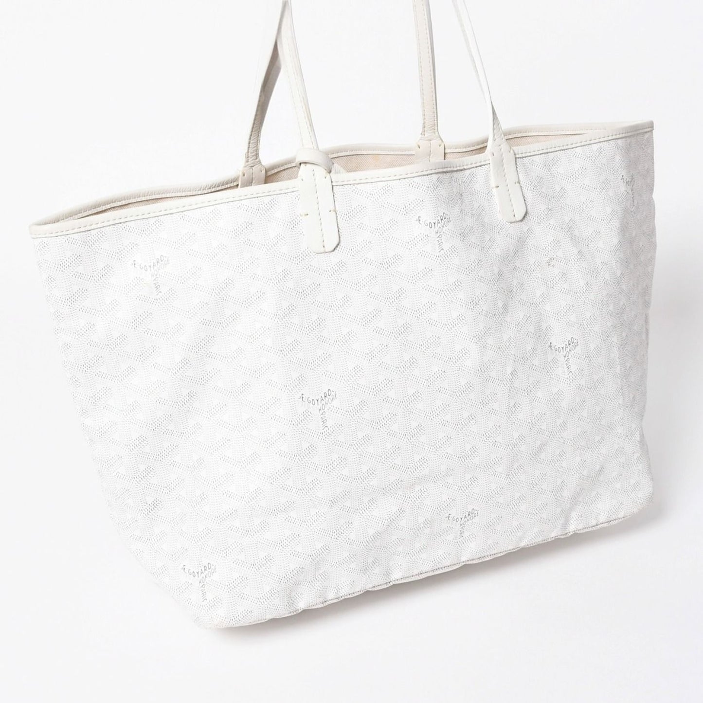 Goyard Saint Louis PM Tote Bag White Leather — view 3