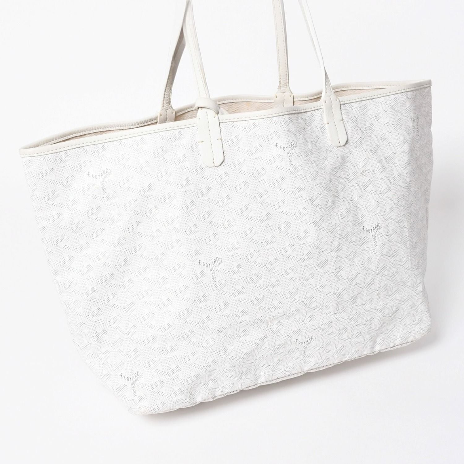 Goyard Saint Louis PM Tote Bag White Leather — view 3