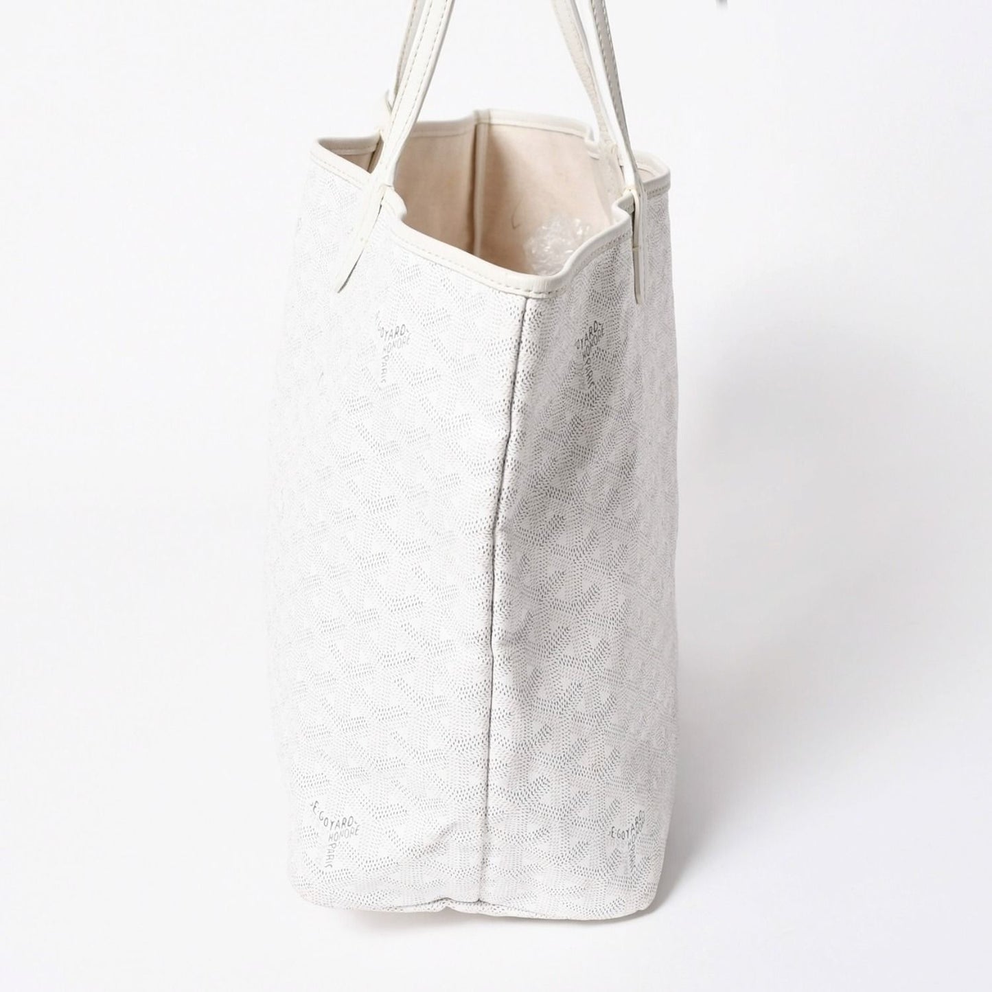 Goyard Saint Louis PM Tote Bag White Leather — view 4